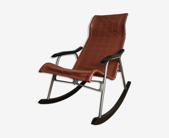 Japanese Leather Rocking Chair By, Leather Rocking Chair