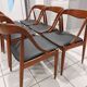 Suite of 6 teak chairs by danish designer Johanes Andersen for Uldum 1960s