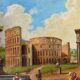"The forum", a naive and romantic vision of Roman ruins, Italy, 19th century.