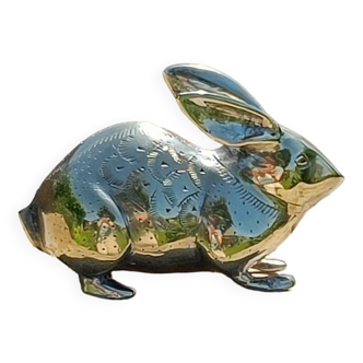 Rabbit in solid golden brass