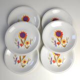 6 Assiettes dessert Porcelaine Sologne 1970