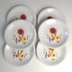 6 Porcelain dessert plates Sologne 1970