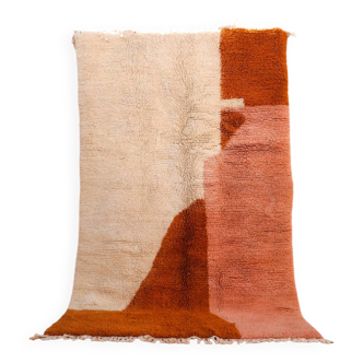 Tapis berbère Azilal terracotta et pêche moderne