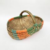 Rattan blade basket, circa 50-70