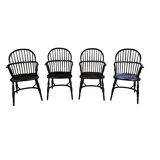 4 x Classic Georgian Bow and Stick Back Windsor Chair / Crinoline stretcher chairs