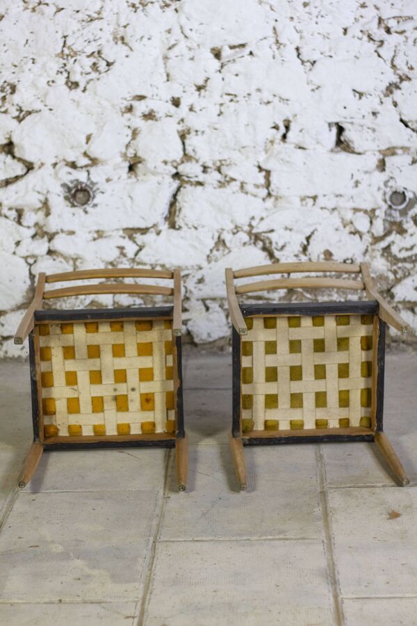 Paire de chaises scandinaves en teck et skaï, 1960