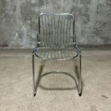 Vintage chrome metal chairs in Gastone Rinaldi style