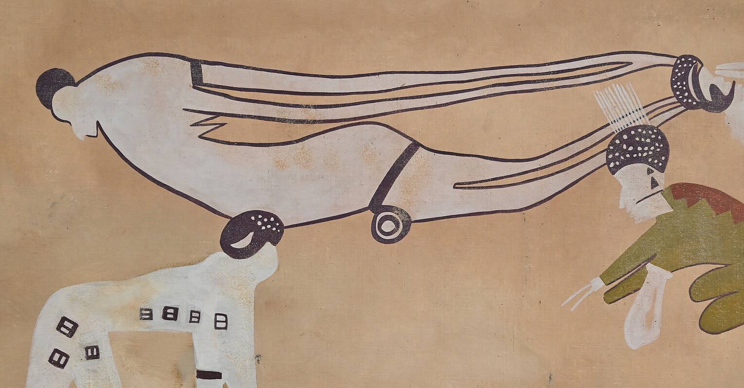 Tassili Rock Painting, signed G. Le Poitevin – 1960