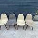 Lot of 4 DSW chairs in walnut fiber by Eames Herman Miller, vintage