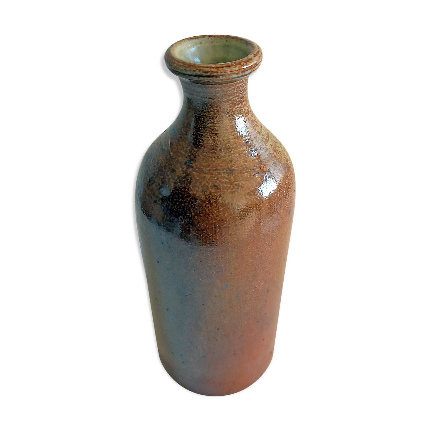 Old vase soliflore in glazed sandstone vintage