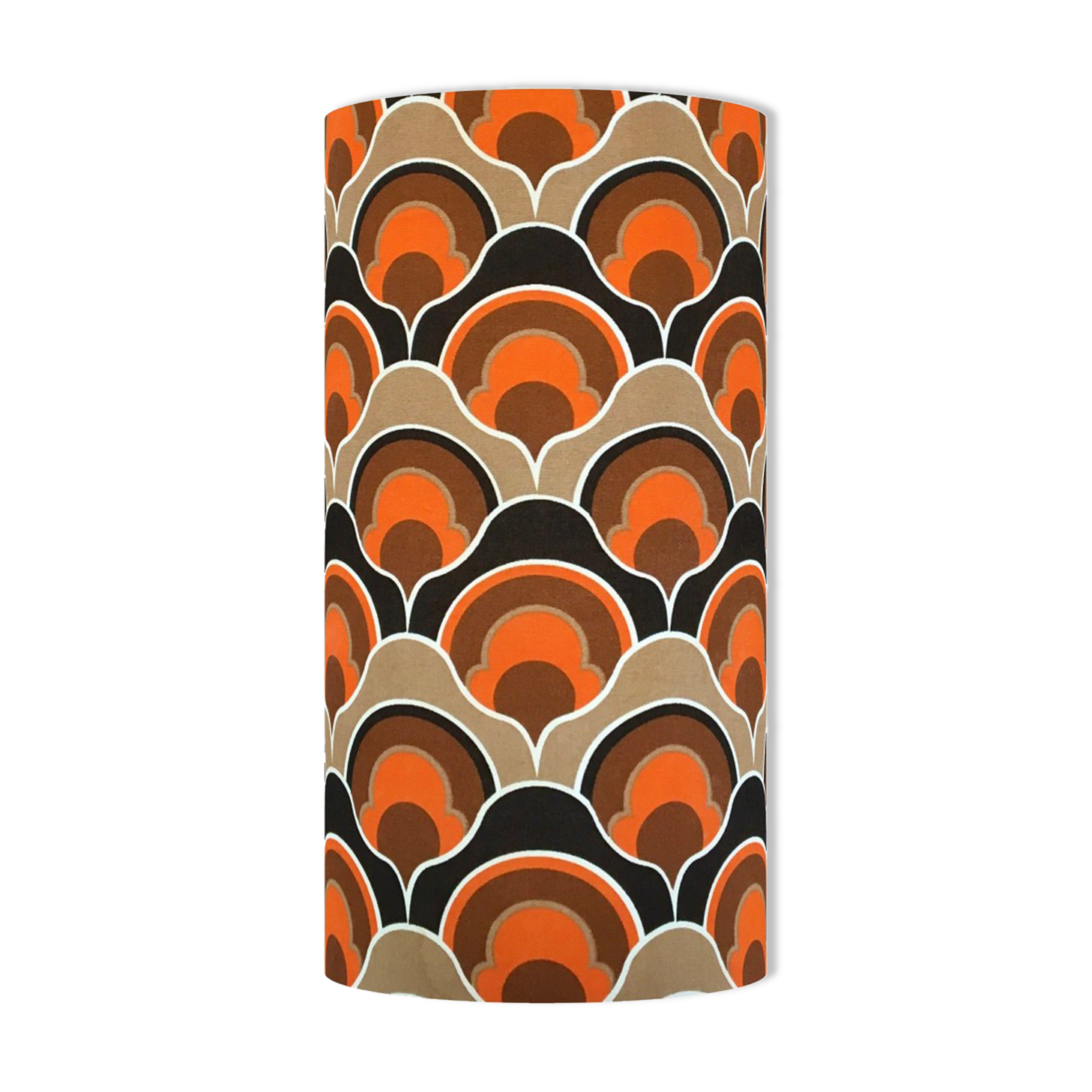 Osiris Black H50 D25 lampshade - vintage fabric 1970's