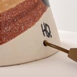 Large XXL ceramic lamp signed HO
