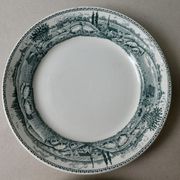 6 assiettes plates Saint Amand, décor la laitière