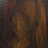 Peinture à l'huile baroque flamande du XIXe siècle dans un cadre en bois ancien