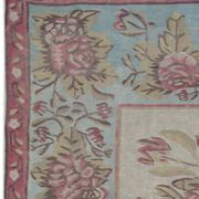 Bessarabian Kilim Rug 1870, Pink & Sky Blue Floral Wool Flatweave 176x271cm