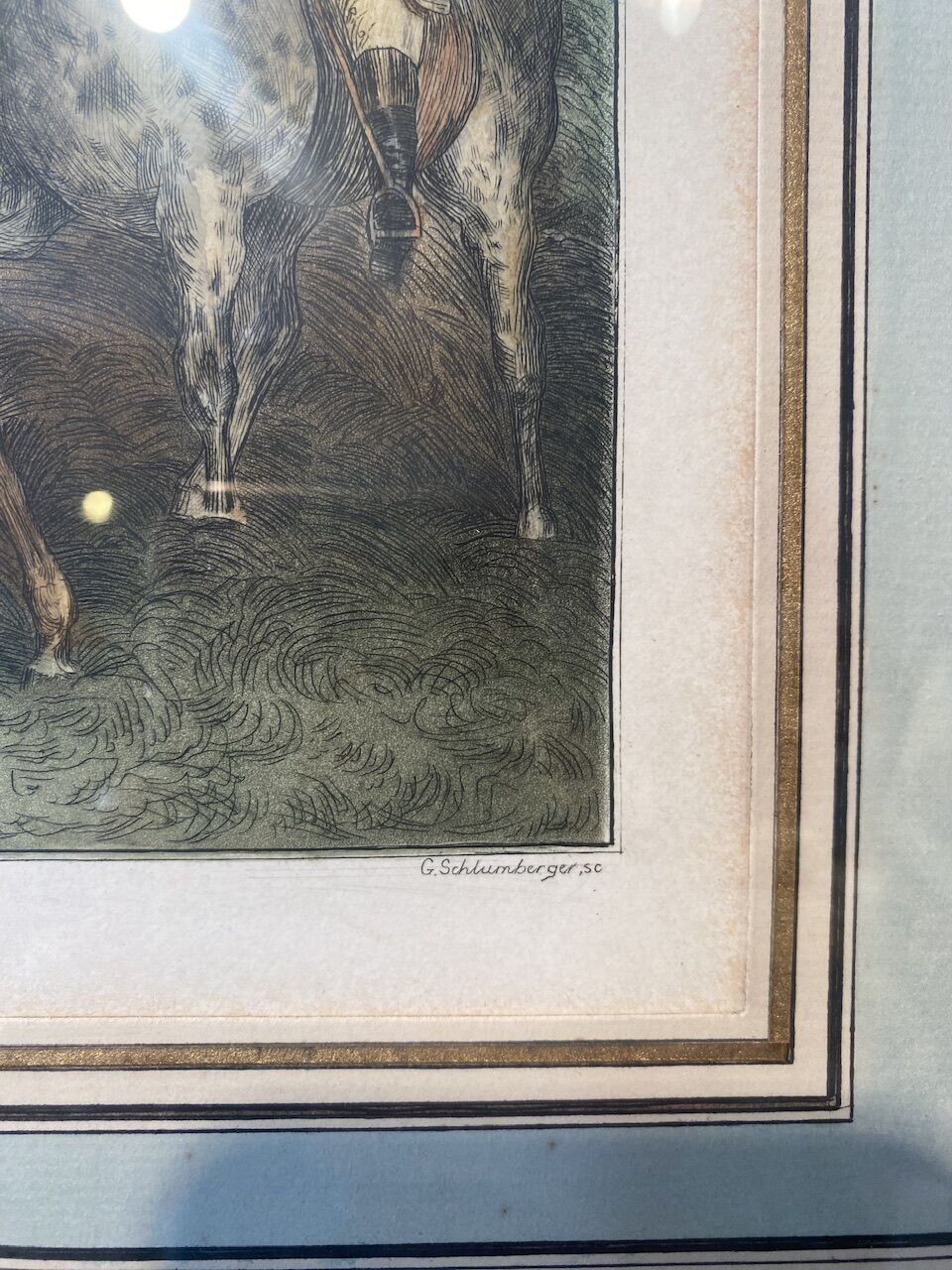 Gravure Chasseurs égarés début XX siècle