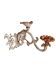 Wall lamp in antique cast iron with bird and scroll decorations.