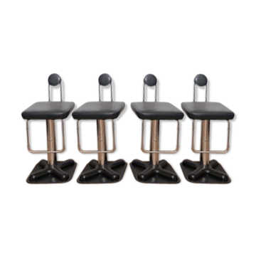 Lot de 4 tabourets de bar vintage par Joe Colombo pour Zanotta