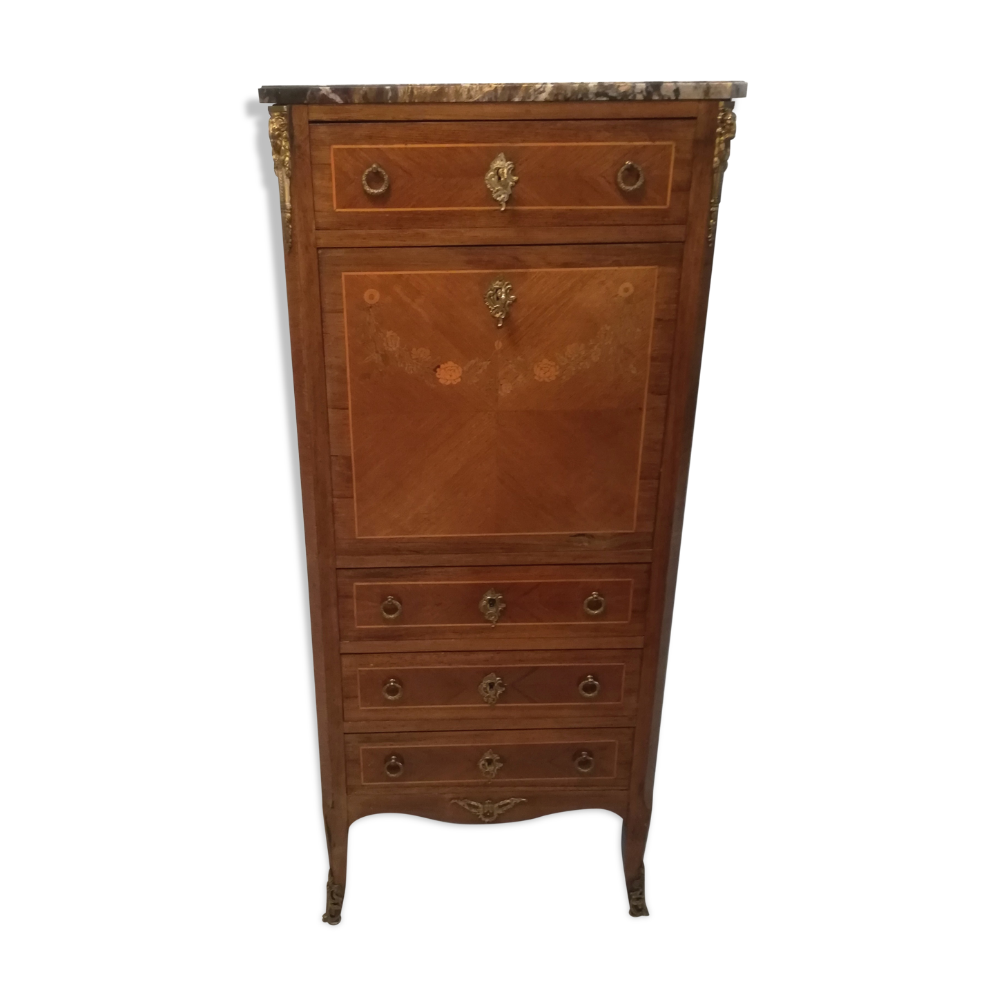 Lady secretary in Louis XVl style marquetry
