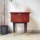 Vintage wood and brass bedside table, 1950s