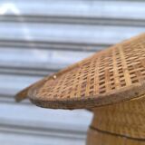 Vintage wicker flower pendant light