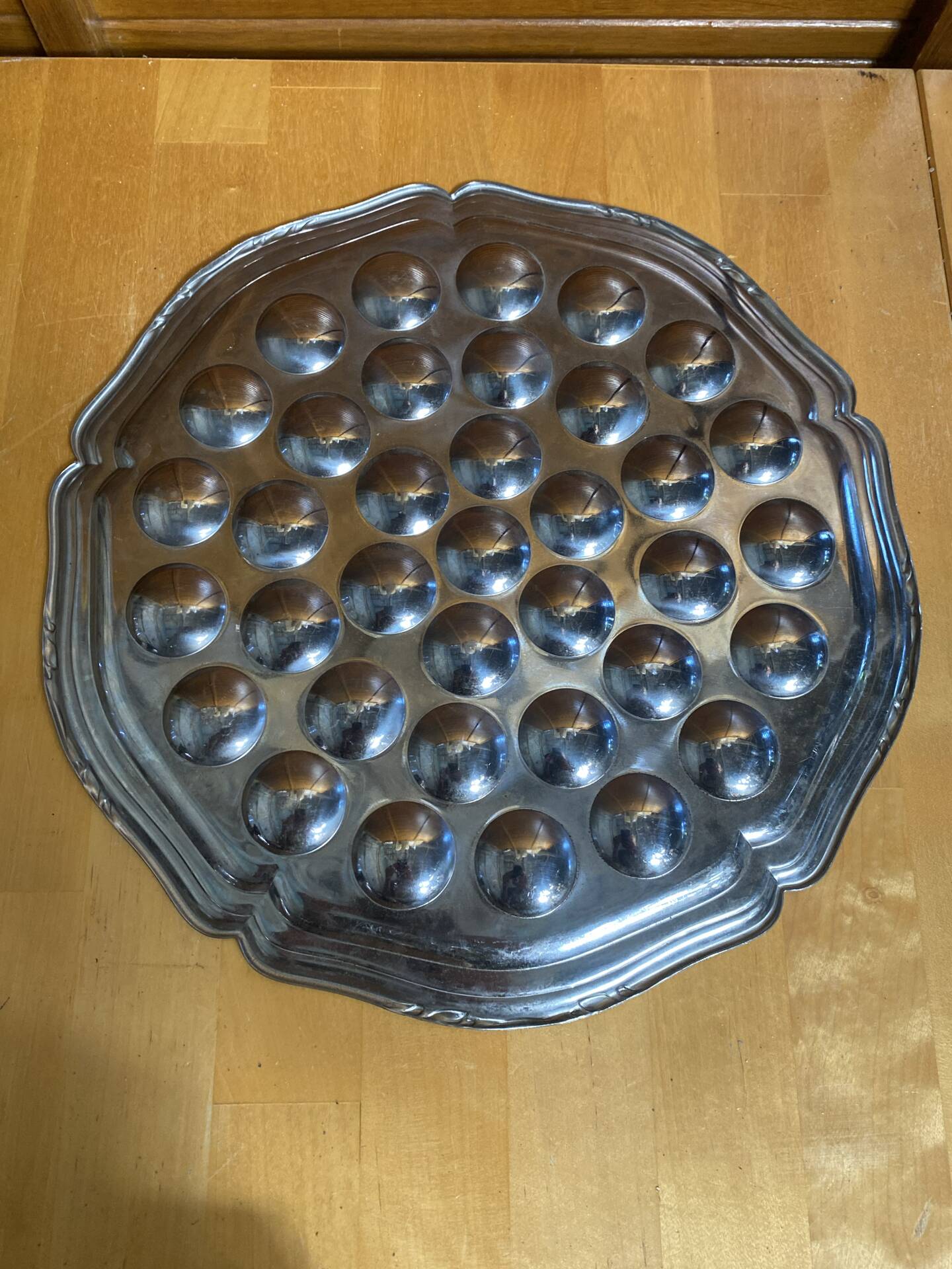 Old Plate Snails Stainless Steel Tray 36 Slots Made In France #E12