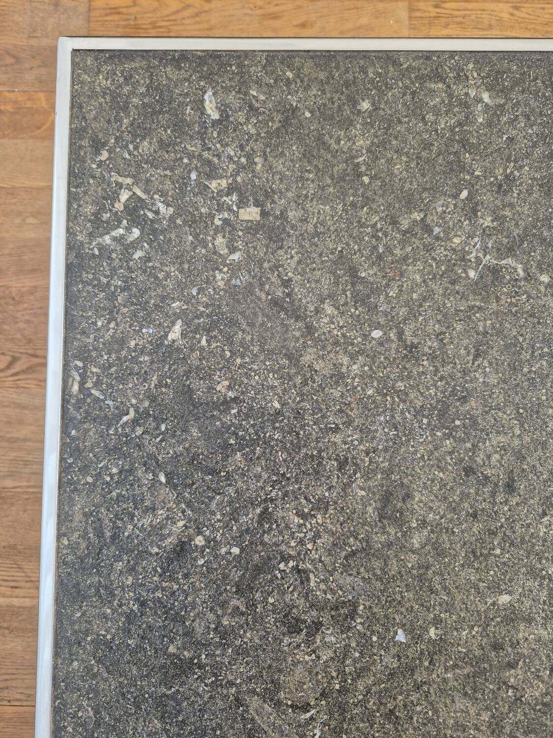 Vintage slate chrome coffee table 140 x 80 cm