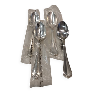 4 cuillères à dessert en métal argenté orfèvre Christofle Spatours