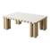 Italian scalloped coffee table in beige lacquer, 1980s