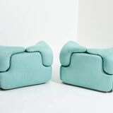 Paire de fauteuils Confidential Alberto Rosselli pour Saporiti 1970