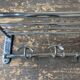 1950s chrome bathroom coat rack with shelf