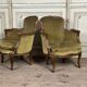 Pair of louis xv style armchairs in carved beech around 1920