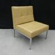 Low chair in Skai and chrome, Mobilier International