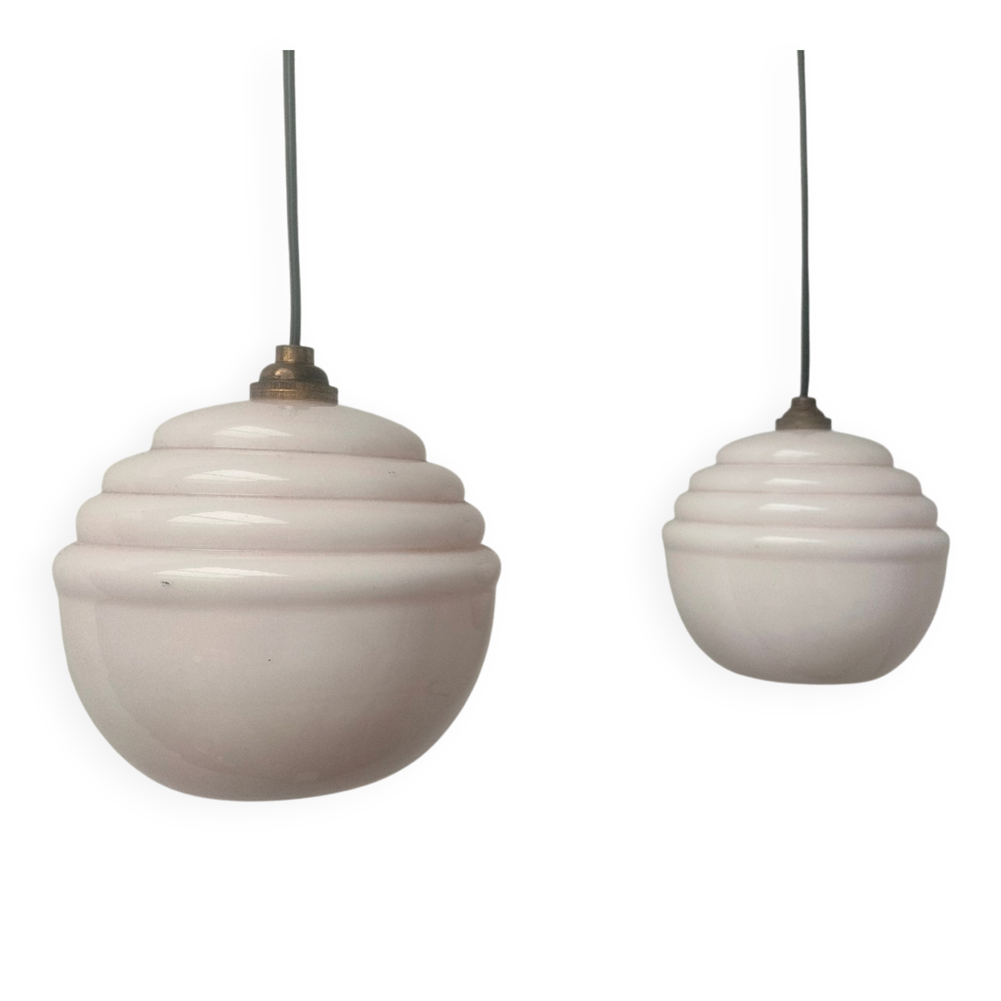 Paire de suspension en opaline
