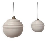 Paire de suspension en opaline
