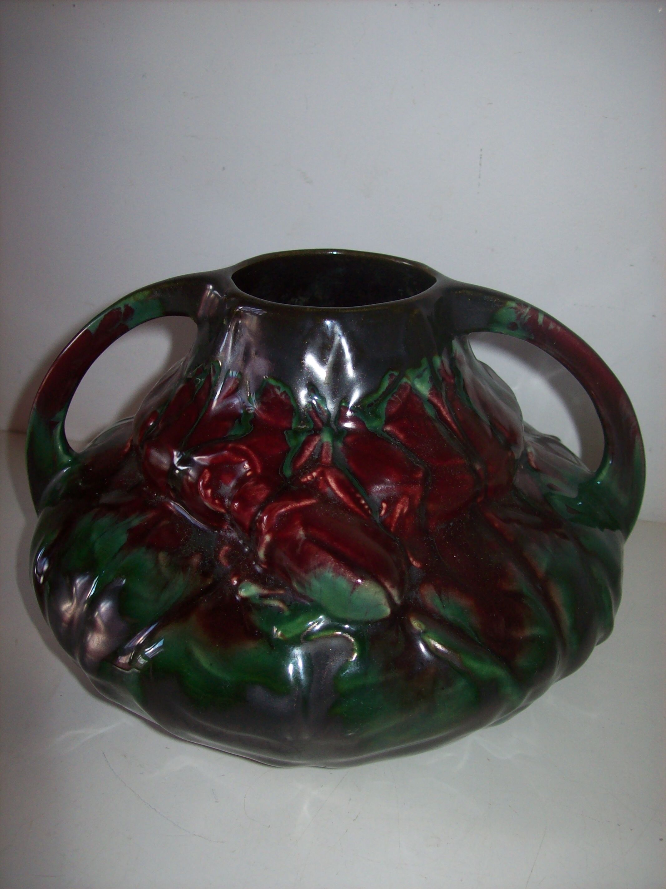 Art Nouveau vase has decoration of beetles