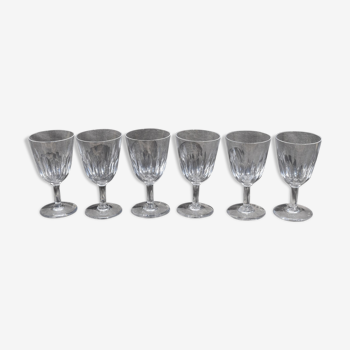 6 crystal wine glasses of Baccarat model Cassino stamped height 12.1 cm