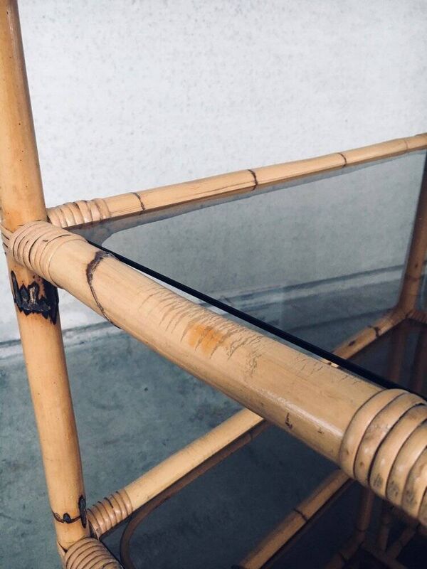 Boho Style Design Bamboo Shelving Units, Italy, 1960s, Set of 2