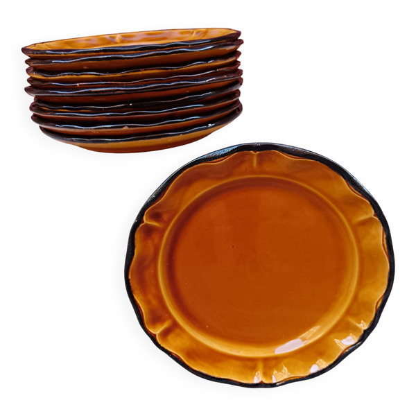 Lot de 10 assiettes provençales jaunes