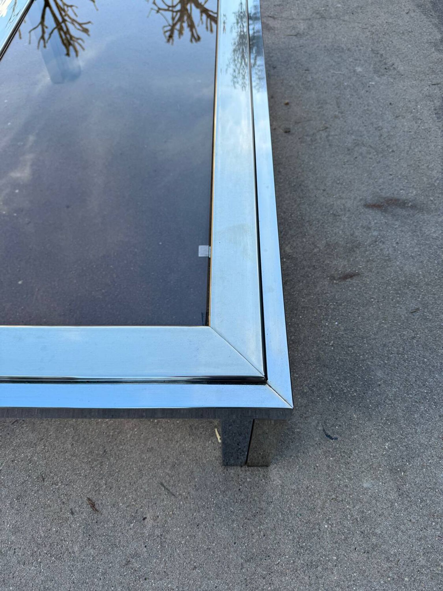 1970s smoked glass chrome coffee table