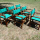 Lot of 6 foldable chairs in solid teak Roland Vlaemynck