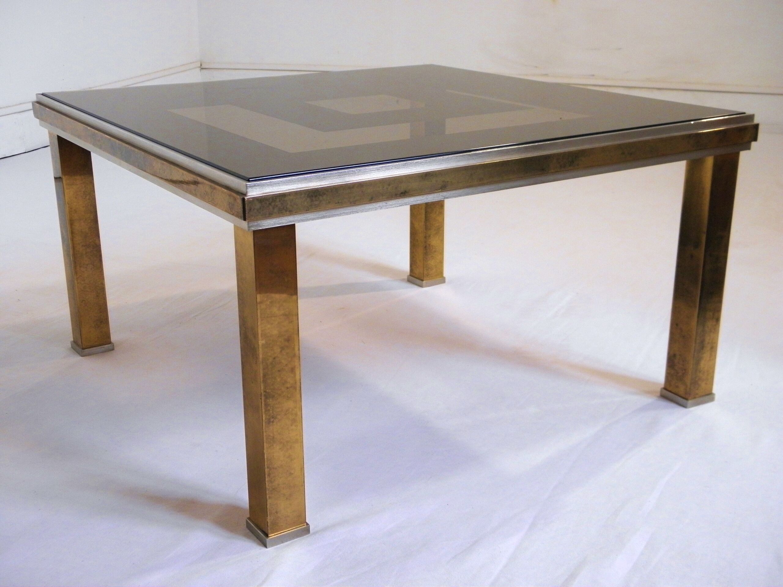 Low table in brass and glass 1970s
