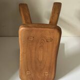 Vintage solid elm stool from the 70s