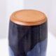 Navy Blue Glazed Ceramic Vase by Wolfgang Thibault Keramik – Mid-Century 1970s Studio Vase
