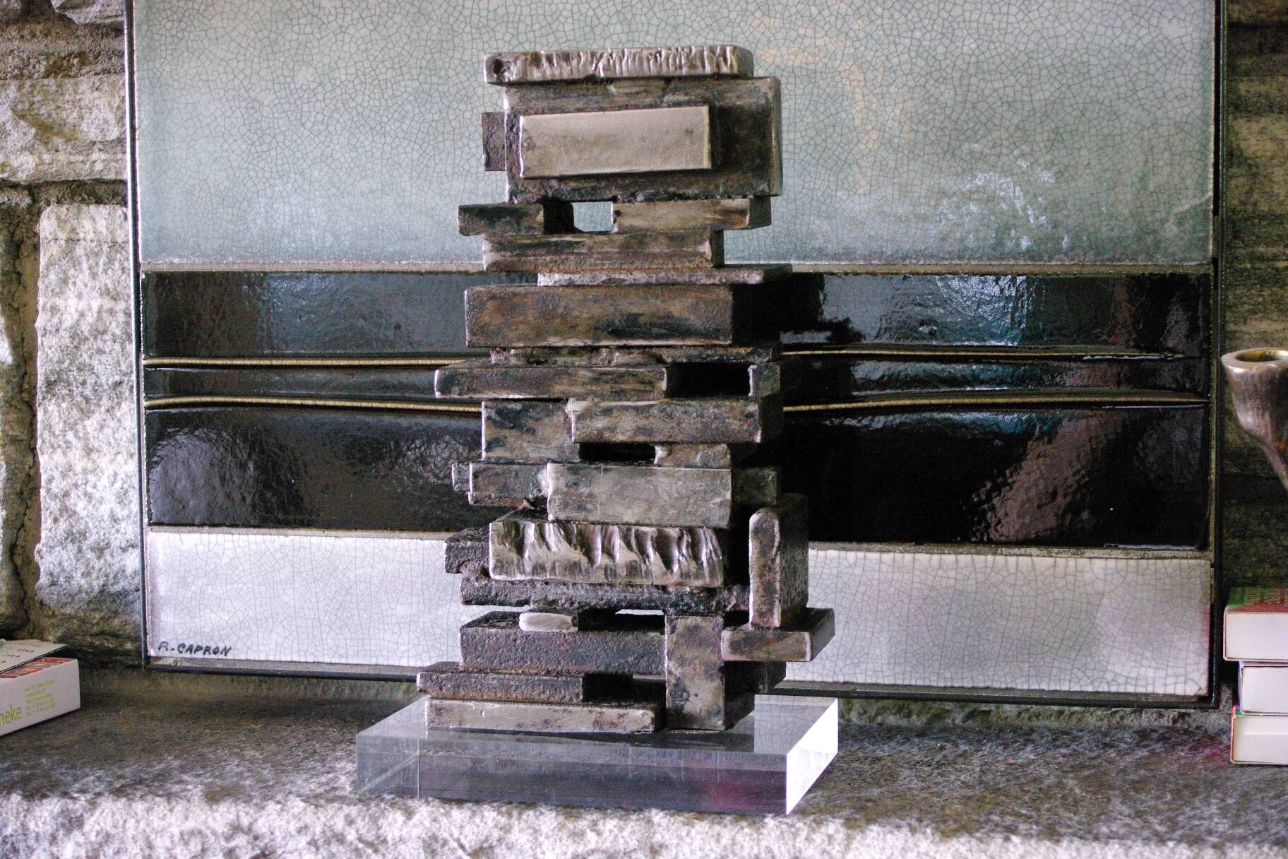 Vintage steel blade sculpture