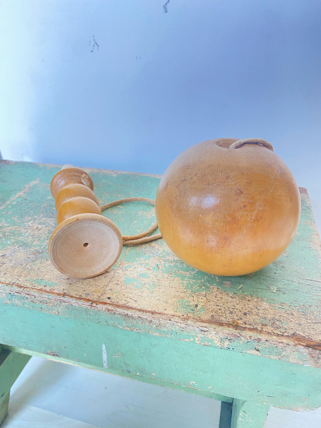 Antique cup-and-ball toy