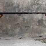 Folding all-wood guinguette bench - vintage mid-XXth