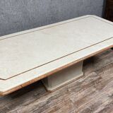 Très importante table en marbre à 2 couleurs