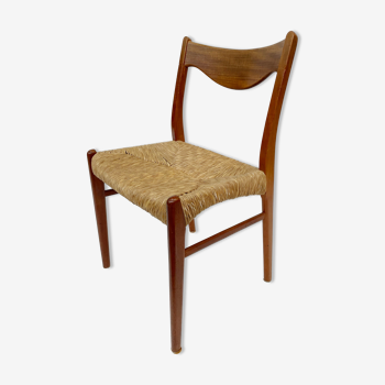 Chaise en teck du milieu du siècle par Arne Wahl Iversen pour Glyngøre Stolefabric