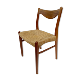 Mid-century teak dining chair by Arne Wahl Iversen for Glyngøre Stolefabric